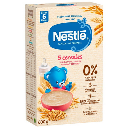 Nestlé Papa Infantil 5 Cereais Etapa 2 +6M 600 gr